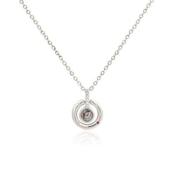 I Love You Gift Circle Stone Necklace - Picture 9 of 12